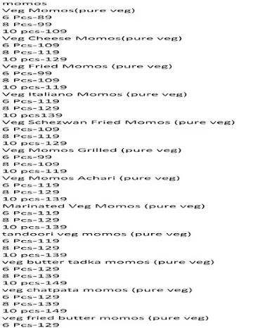 Veg Momo Factory menu 