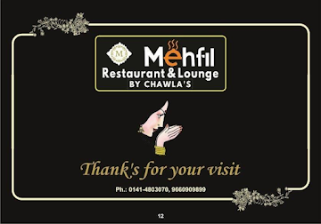 Mehfil Restaurant & Lounge By Chawla's menu 