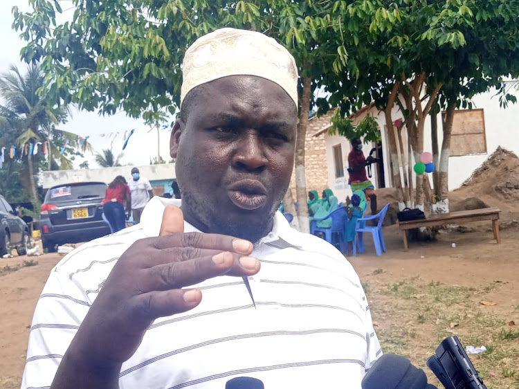 Munawar Orphanage School founder Mohammed Sudi Bindo speaks during an interview at Tiwi on Saturday