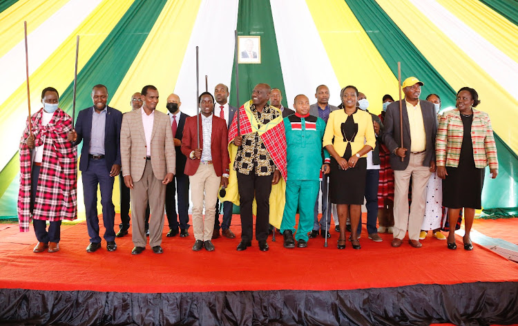 Deputy President William Ruto during a meeting with grassroots leaders from Narok South Constituency.