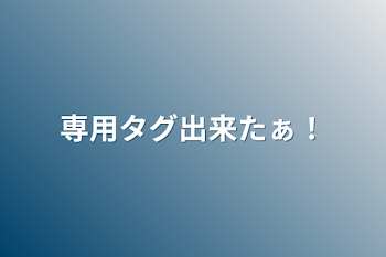 専用タグ出来たぁ！