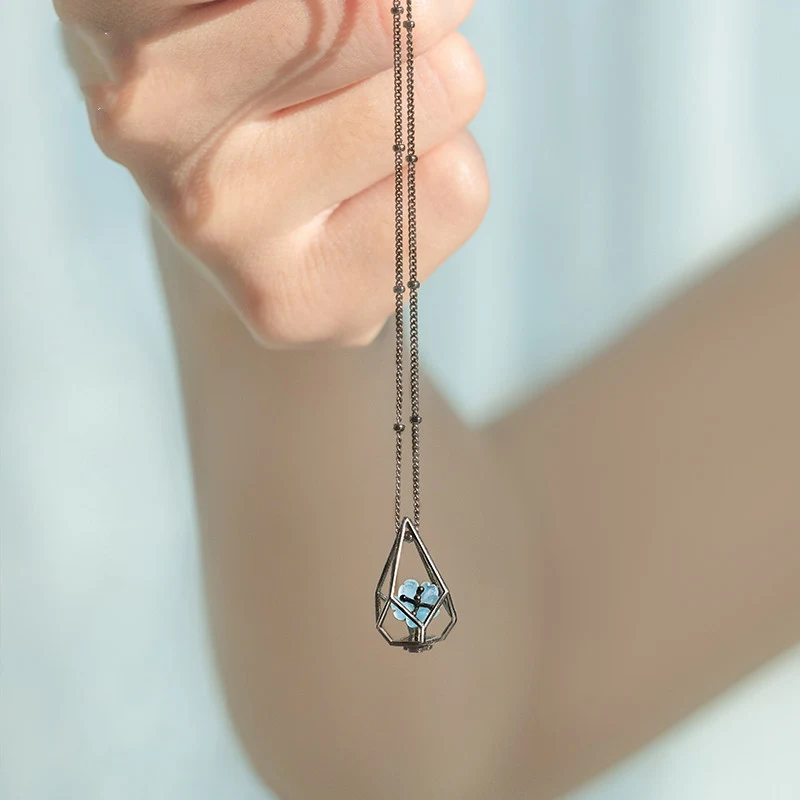 Preserved Flower Sterling Silver Necklace a beautiful and lasting gift, combining the elegance of silver with natural pr
