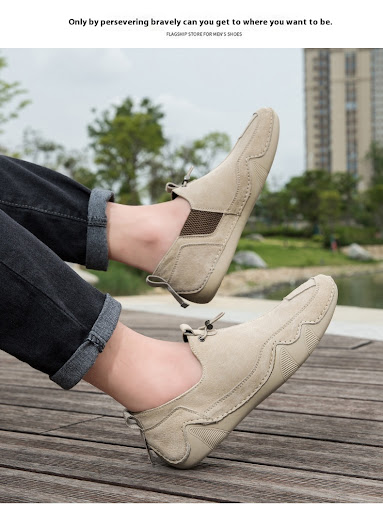Title 7, Mens Leather Casual Shoes Breathable Slip-on, ...