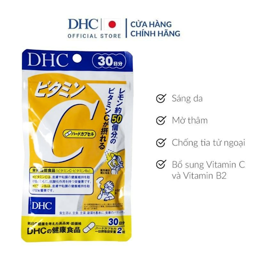 Thực phẩm bảo vệ sức khỏe DHC Vitamin C Hard Capsule 30 ngày tăng cường sức đề kháng