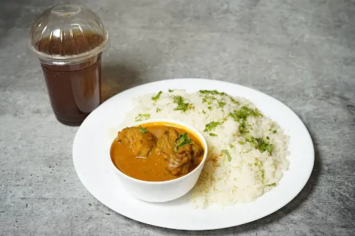 Chicken Dalcha Rice With Lemon Iced Tea