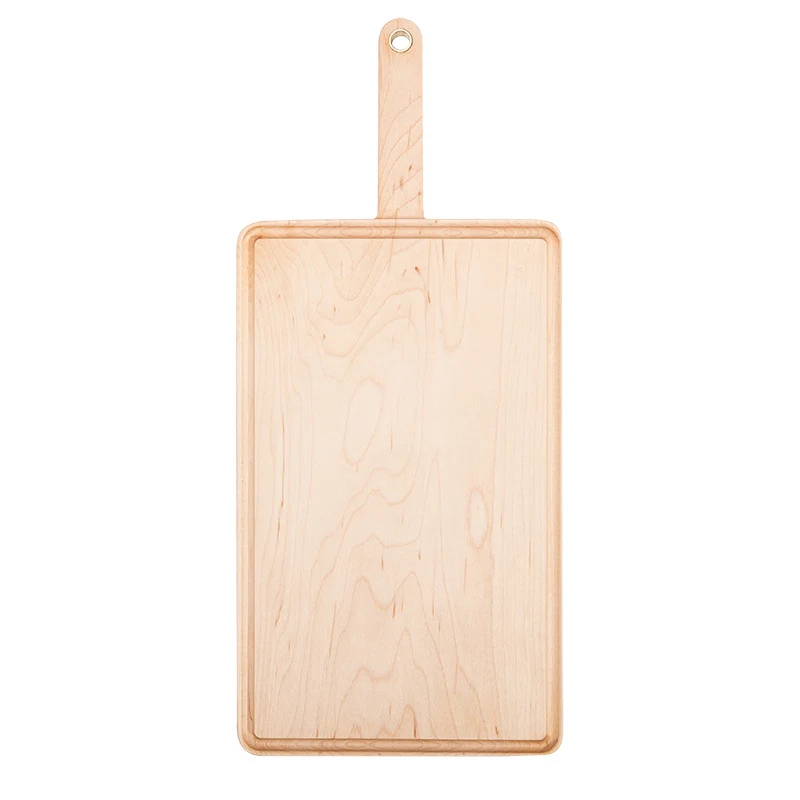 Tabla de cortar de madera para pan con ranura que evita el desbordamiento de jugo. Perfecta para la cocina.