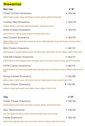 Shawarmaji menu 