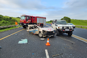 The scene of the horrific accident on the N2 southbound in KZN.