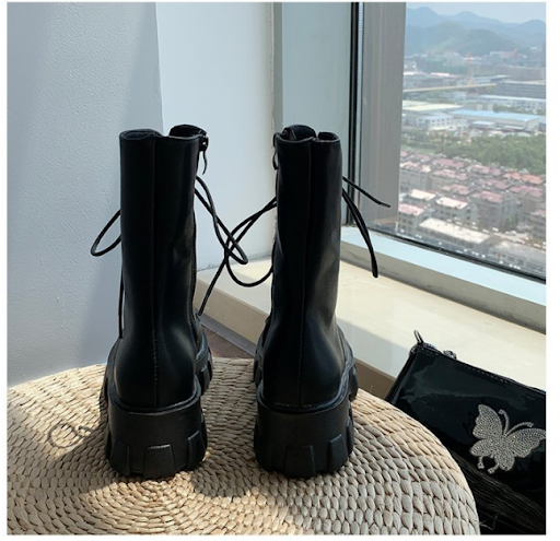 Title 14, Zippered heightened platform Martin boots, prov...