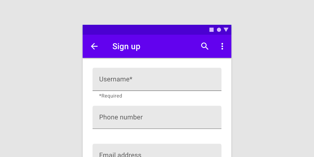 Material design form fields