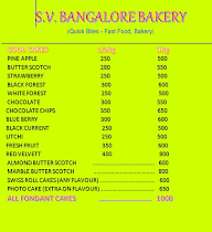 Sv Benglour Bakery menu 1