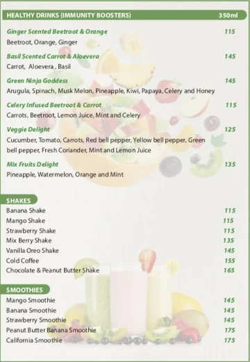 Nutri Ninja menu 