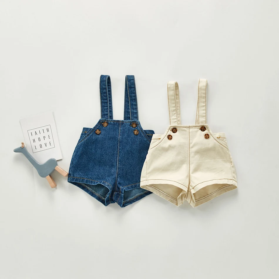 Verstelbare denim tuinbroek met bretels voor baby's jongens en meisjes Comfortabel en stijlvol voor de kleintjes