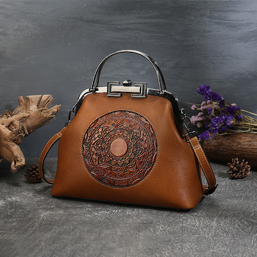 Title 5, Womens Handbag Vintage Totem Embossed Lock A s...
