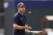 SA captain Dean Elgar during a nets session at Lord's before the first Test against England.