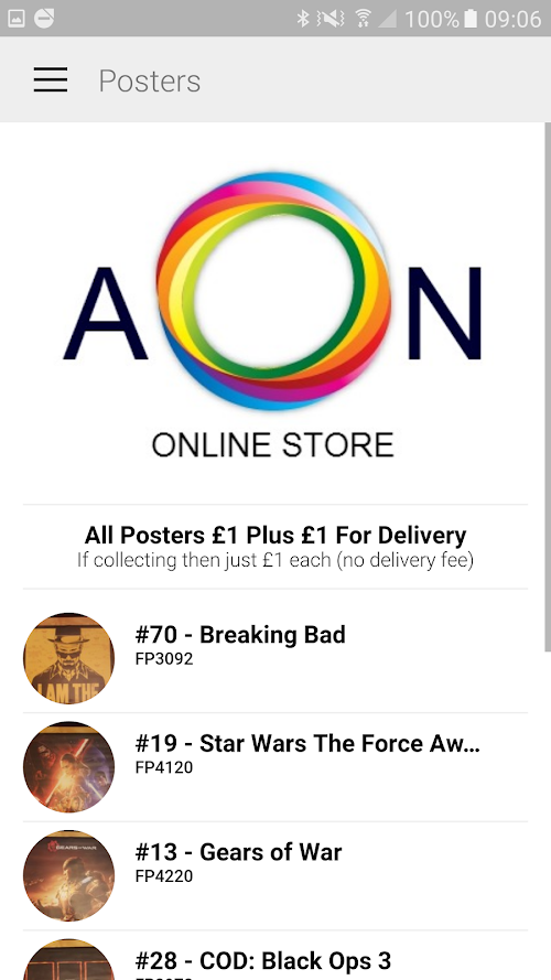 Android application AON Online Store screenshort