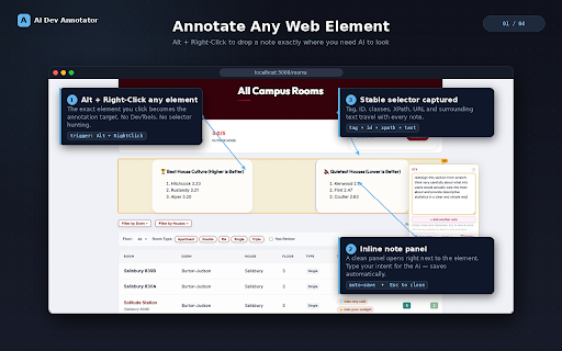 AI Website Dev Annotator: AI Notes & Markdown Export screenshot 1