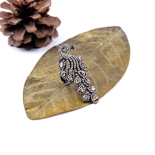 Title 2, Elegant Diamond Cute Peacock Womens Ring. A st...