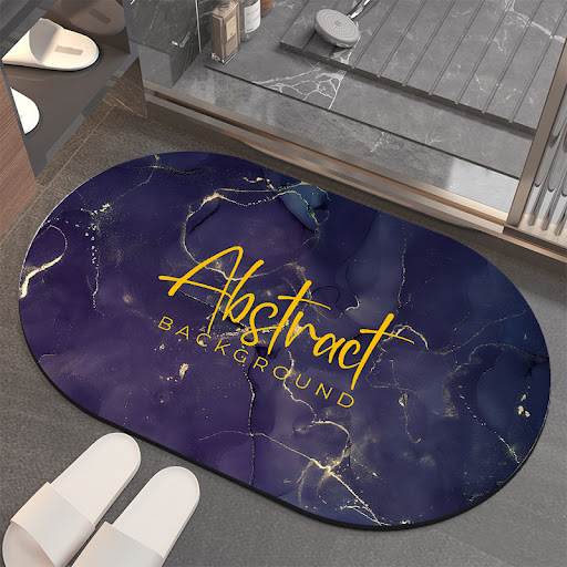Title 11, Anti Slip Water Absorbing Oval Toilet Mat. Prov...