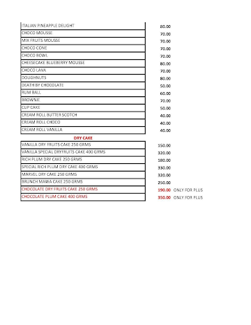 Brunch Italino menu 