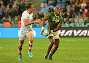 Siviwe Soyizwapi (Captain) of South Africa during the Round of 16 match between South Africa and Chile on day 1 of the Rugby World Cup Sevens 2022 at DHL Stadium on September 09, 2022 in Cape Town, South Africa.