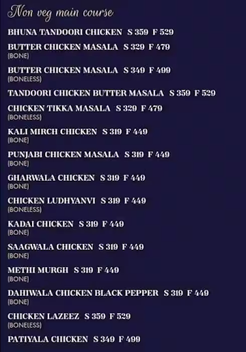 Punjabi Spices menu 