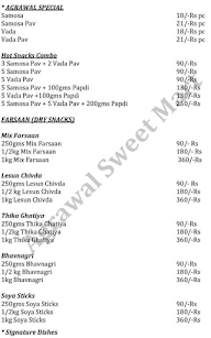 Agrawal Sweet Mart menu 1