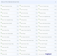 The Table By Roman Park menu 1