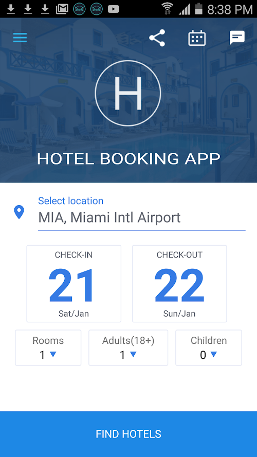 Android application Hotel Booking App screenshort