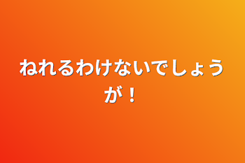 ねれるわけないでしょうが！