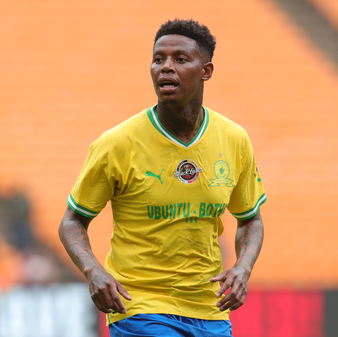 Bongani Zungu of Mamelodi Sundowns during the 2022 Carling Black Label Cup semifinal match against AmaZulu at FNB Stadium in Johannesburg on November 12 2022.