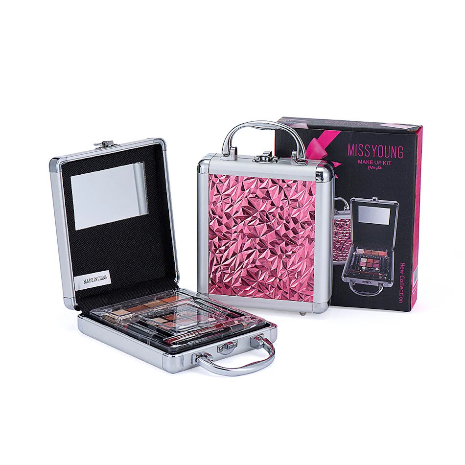 Paleta de sombras, balm para contorno, batom e conjunto cosmético completo. Maquiagem impecável que define, realça e colore olhos e rosto.