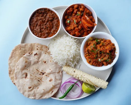 Veg Premium Phulka & Rice Thali