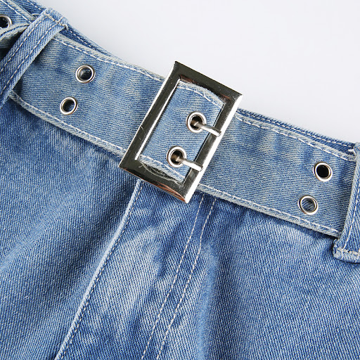 Title 10, Vintage Mid Rise Belt Drawstring Straight Casua...