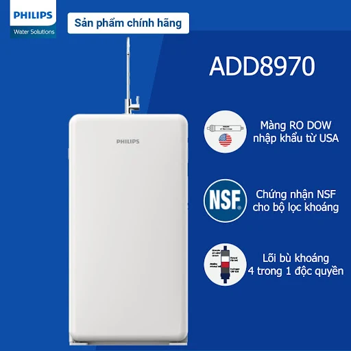 (MIỄN PHÍ LẮP ĐẶT) Máy lọc nước RO Philips ADD8970/74