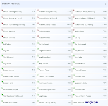 Al Barkat menu 