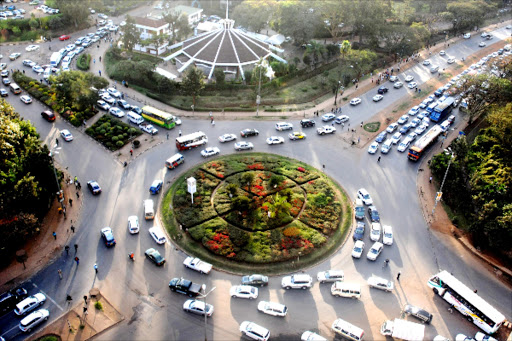 Traffic jams at University of Nairobi roundabout. Image: File.