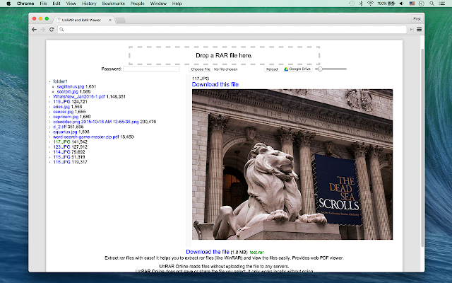 Screenshot of UnRAR and RAR Viewer