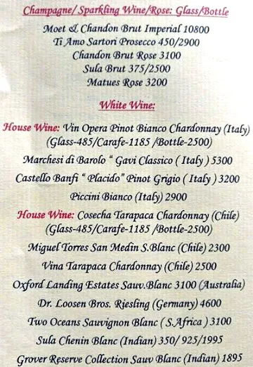 Caffe Tonino menu 