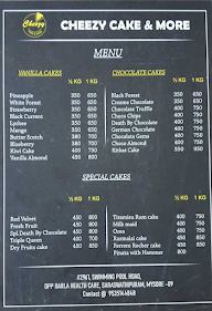 Cheezy Cake And More menu 1