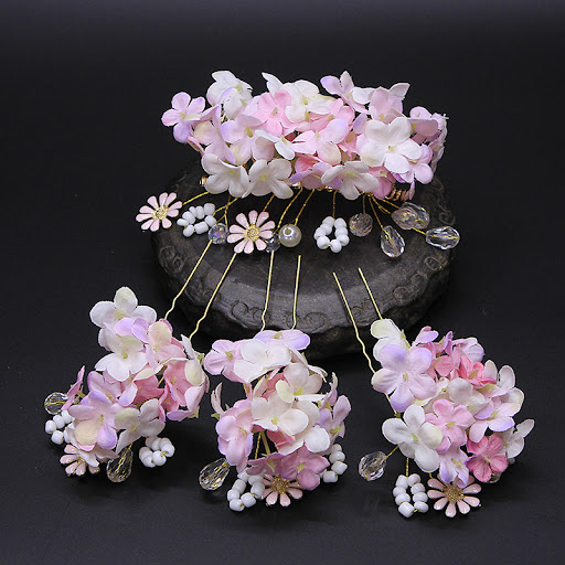 Title 2, Ancient Hanfu Silk Flower Small Flower Suit, pe...