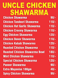 Uncle Chicken Shawarma menu 1