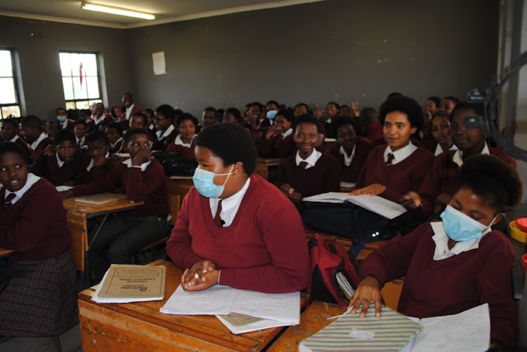 Classrooms at Nyangilizwe Senior Secondary School have up to 100 learners.