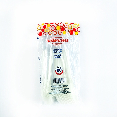 //Cuchara Plastica Blanca 20Und Plastienvases