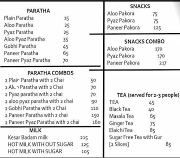 Tha Kailasha Cafe menu 