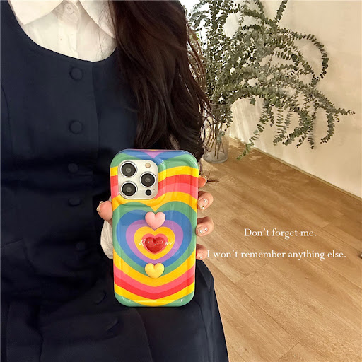Title 8, Rainbow Three-dimensional Love Drop-resistant P...