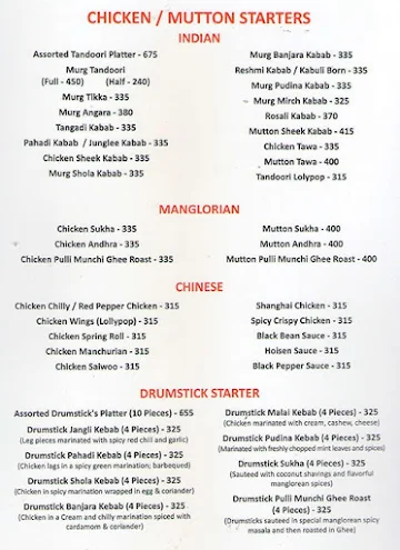 Kalinga Restaurant & Bar menu 