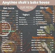 Anytime Shah's Bake House menu 1