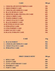 Rajdhani Cakewala menu 1