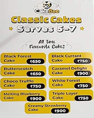 Cakebee menu 1